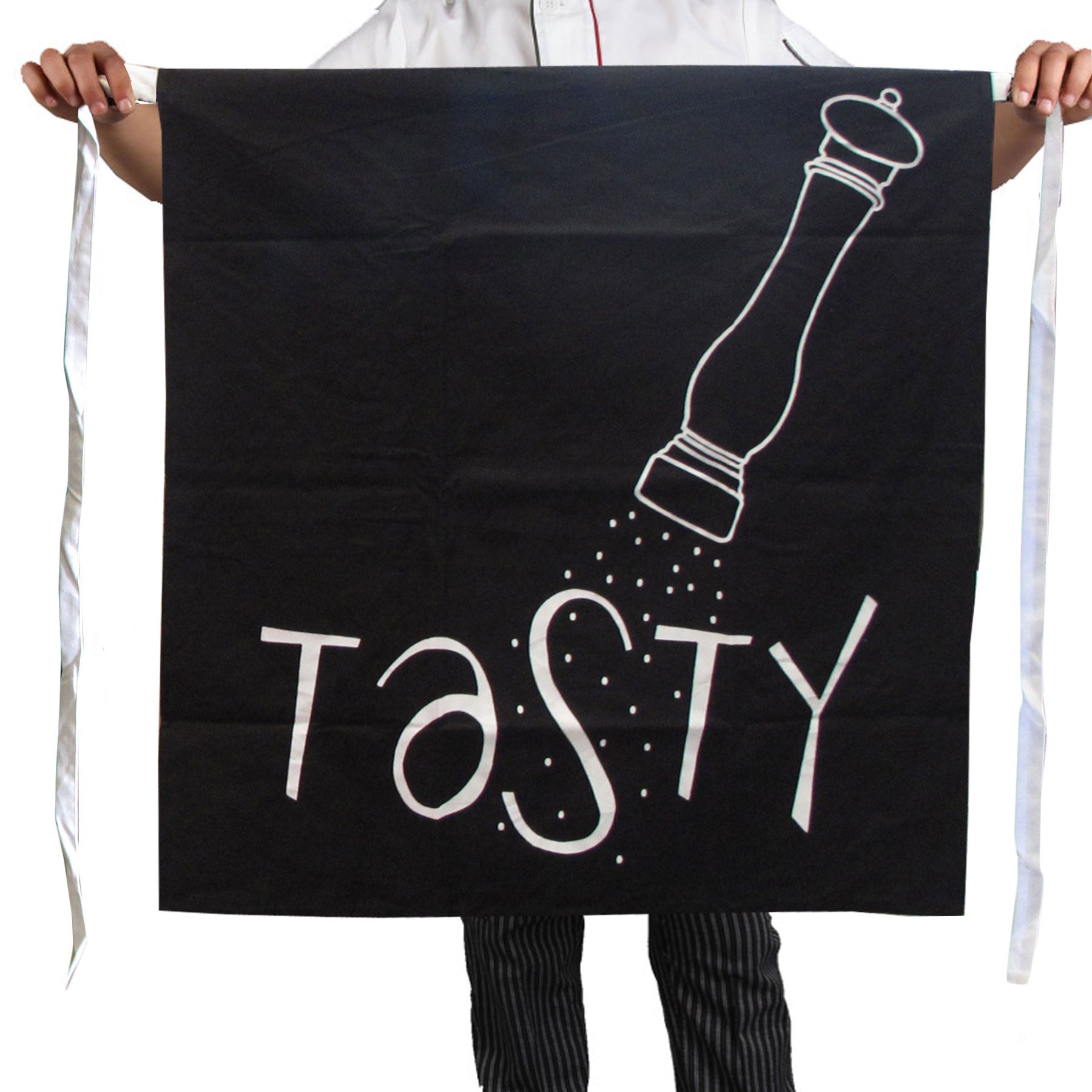 100% Cotton Master Chef Half Apron Heavy Duty Tasty V442-ABR-APRON-TASTY-BLACK-SH