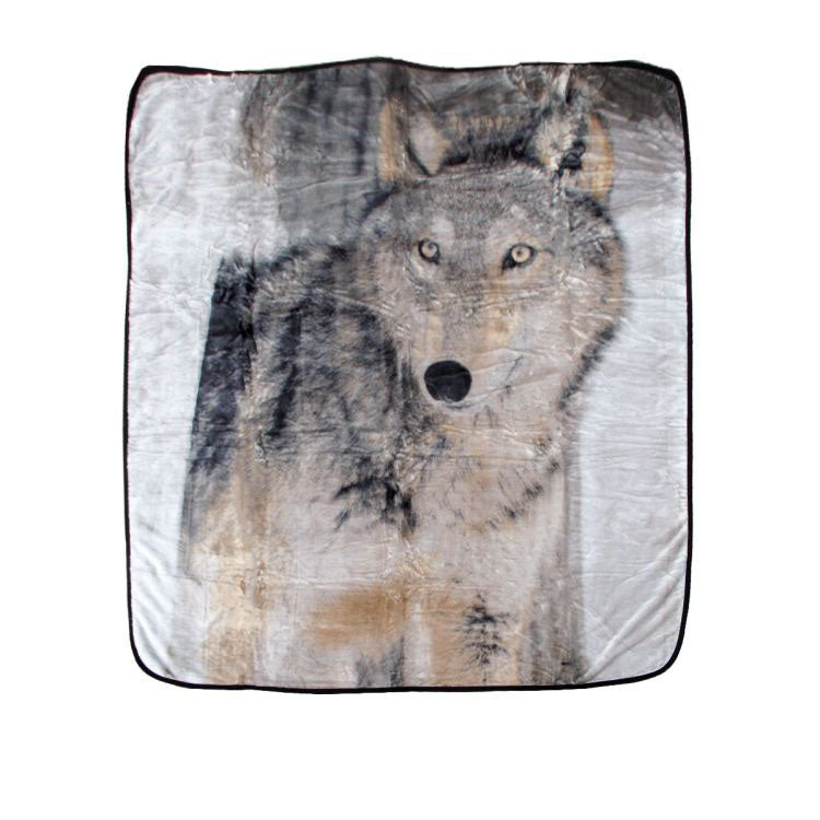 Soft 3D Animal Print Faux Mink Blanket Queen Wild Wolf V442-ABR-BLANKET-3DANIMALWILDWOLF-GREY-QS