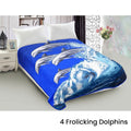 800GSM Luxury Reversible Animal Mink Blanket Queen 200 x 240 cm Frolicking Dolphins V442-ABR-BLANKET-800GSM22FROLICKDOLPHI-BLUE-QS
