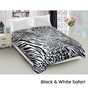 800GSM Luxury Reversible Animal Mink Blanket Queen 200 x 240 cm White Black Safari V442-ABR-BLANKET-800GSM22SAFARI-WHITEBLACK-QS