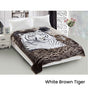 800GSM Luxury Reversible Animal Mink Blanket Queen 200 x 240 cm White Brown Tiger V442-ABR-BLANKET-800GSM22TIGER-WHITEBROWN-QS