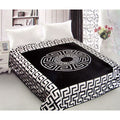 800GSM Luxury Reversible Mink Blanket Greek Key Black Queen 200 x 240 cm V442-ABR-BLANKET-800GSMGREEKKEY-BLACK-QS