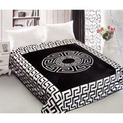800GSM Luxury Reversible Mink Blanket Greek Key Black Queen 200 x 240 cm V442-ABR-BLANKET-800GSMGREEKKEY-BLACK-QS