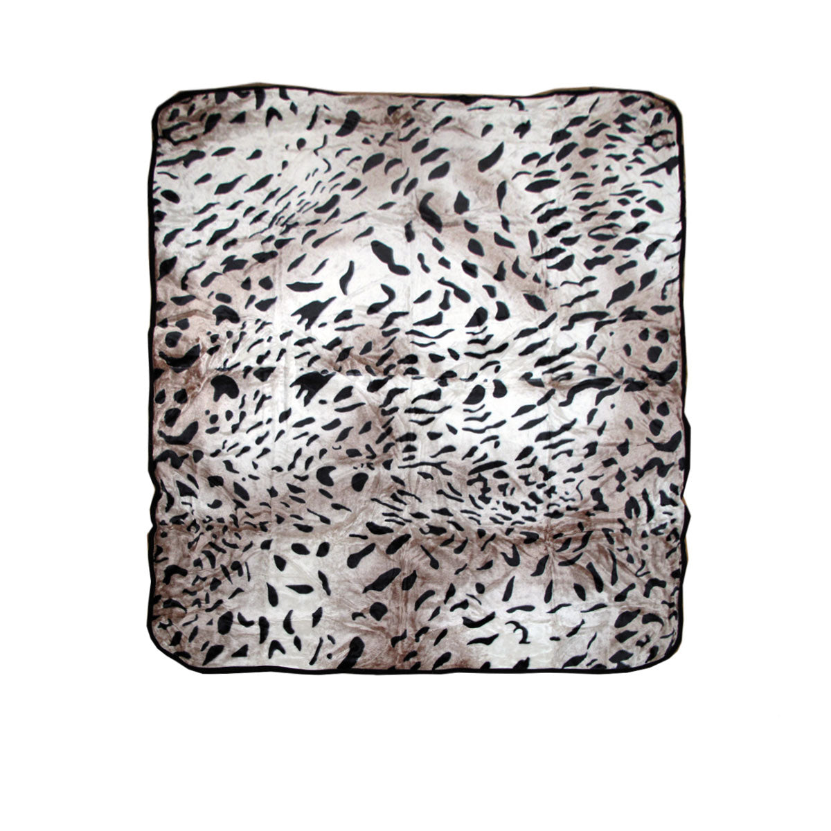 Animal Skin Pattern Faux Mink Blanket Queen Jaguar V442-ABR-BLANKET-ANIMALJAGUAR-BROWN-QS