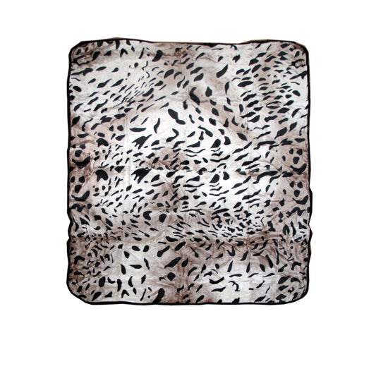 Animal Skin Pattern Faux Mink Blanket Queen Jaguar V442-ABR-BLANKET-ANIMALJAGUAR-BROWN-QS