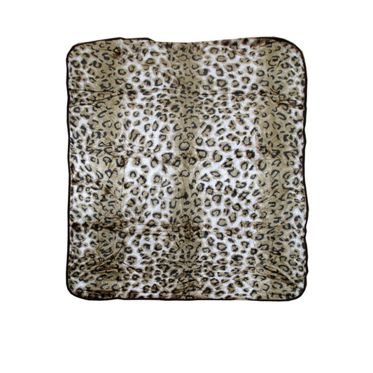 Animal Skin Pattern Faux Mink Blanket Queen Leopard V442-ABR-BLANKET-ANIMALLEOPARD-BROWN-QS