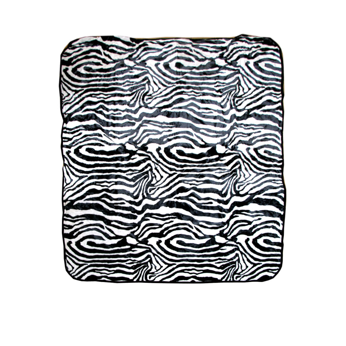 Animal Skin Pattern Faux Mink Blanket Queen Zebra V442-ABR-BLANKET-ANIMALZEBRA-BLACK-QS