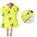 Girls Comfy Warm Blanket Hoodie with Sherpa Fleece Reverse Avocado V442-ABR-BLANKET-GHOODIEAVOCADO-YELLOW-SH