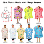 Girls Comfy Warm Blanket Hoodie with Sherpa Fleece Reverse Raspberry V442-ABR-BLANKET-GHOODIERASPBERRY-PINK-SH
