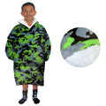 Blanket Hoodie with Sherpa Reverse Green Camouflage V442-ABR-BLANKET-KIDSHOODIECAMOUFLAGE-GREEN-SH