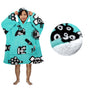 Blanket Hoodie with Sherpa Reverse Aqua Robots V442-ABR-BLANKET-KIDSHOODIEROBOTS-AQUA-SH