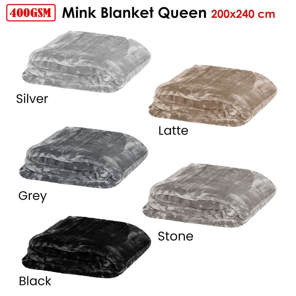 Soft Plain Faux Mink Blanket Queen Latte