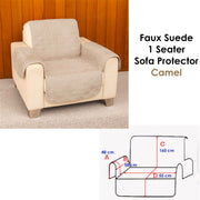 Faux Suede 1 Seater Sofa Protector Camel V442-ABR-COUCHC-PROTECTOR-1SEATER-CAMEL