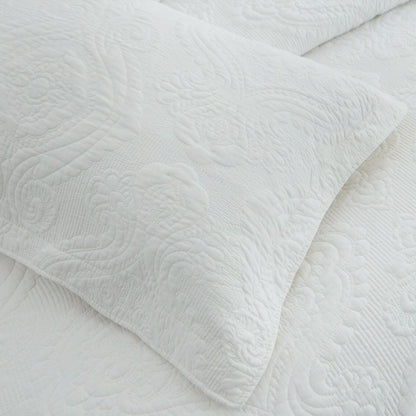 100% Cotton Coverlet Set Damask White King V442-ABR-COVERLET-DAMASK-WHITE-KI