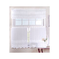 3 Pce Cafe Rose Lace Curtain Set V442-ABR-CURTAIN-3PCEROSE-WHITE-RE