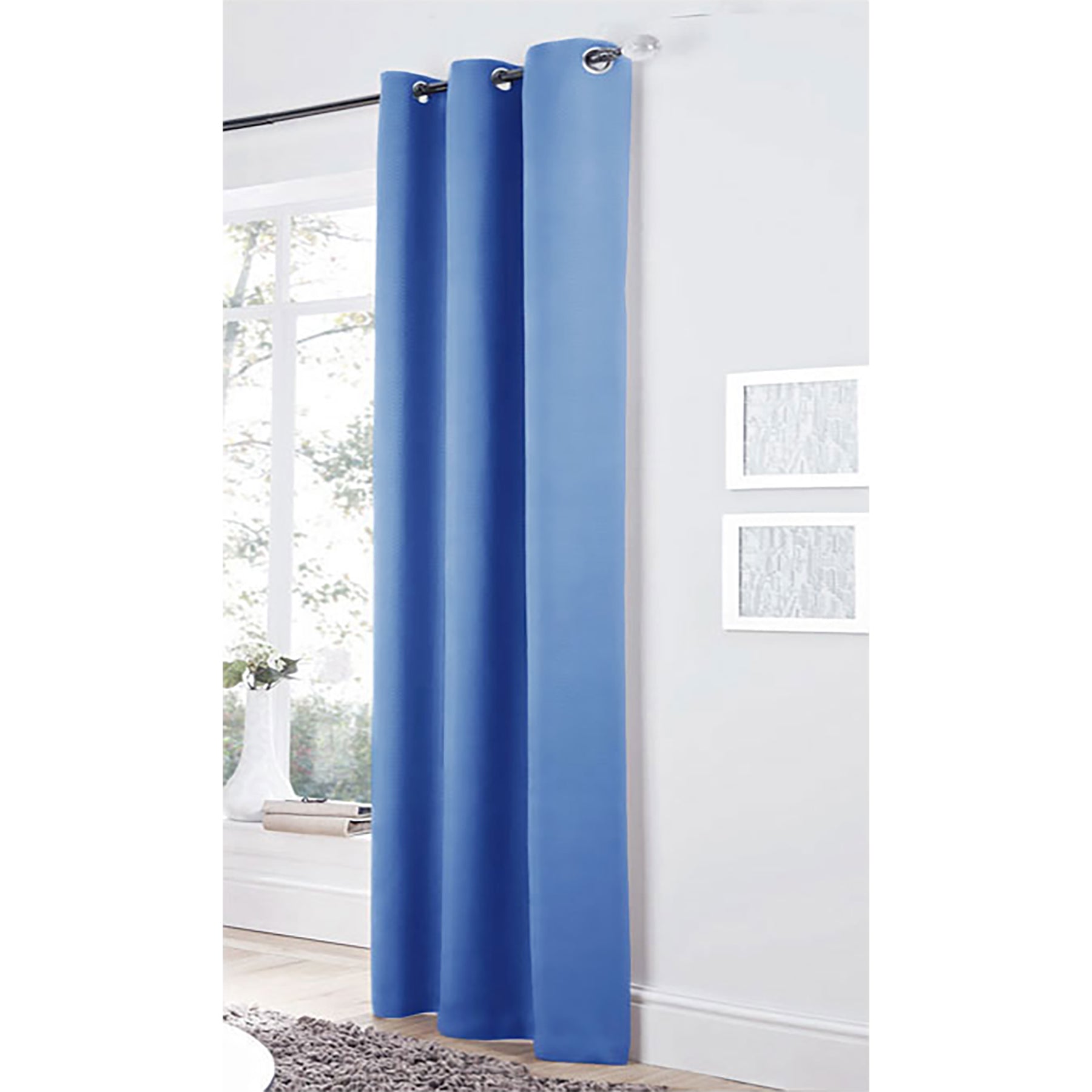 Bloomington One Panel of Easy Care Eyelet Curtains Blue 120 x 221 cm V442-ABR-CURTAIN-EYELETONE-BLUE-120