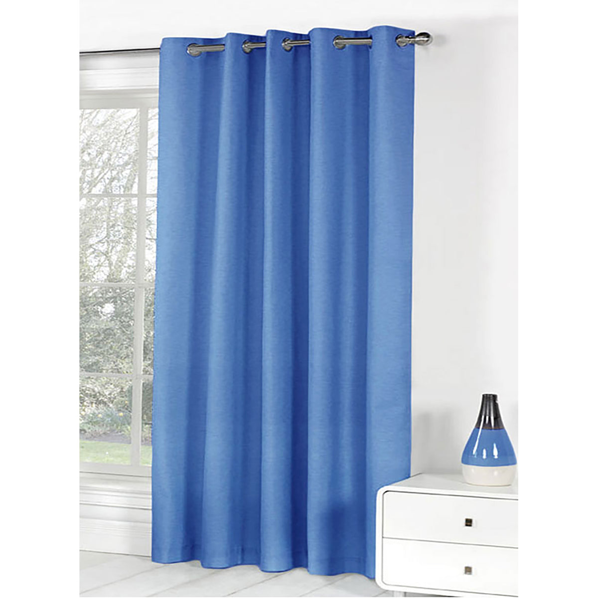Bloomington One Panel of Easy Care Eyelet Curtains Blue 180 x 221 cm V442-ABR-CURTAIN-EYELETONE-BLUE-180