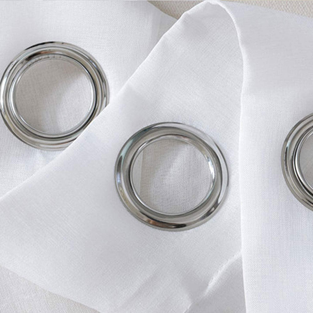 Pair of White Eyelet Sheer Curtains 140 x 225cm V442-ABR-CURTAIN-EYELETSHEER-WHITE-RE