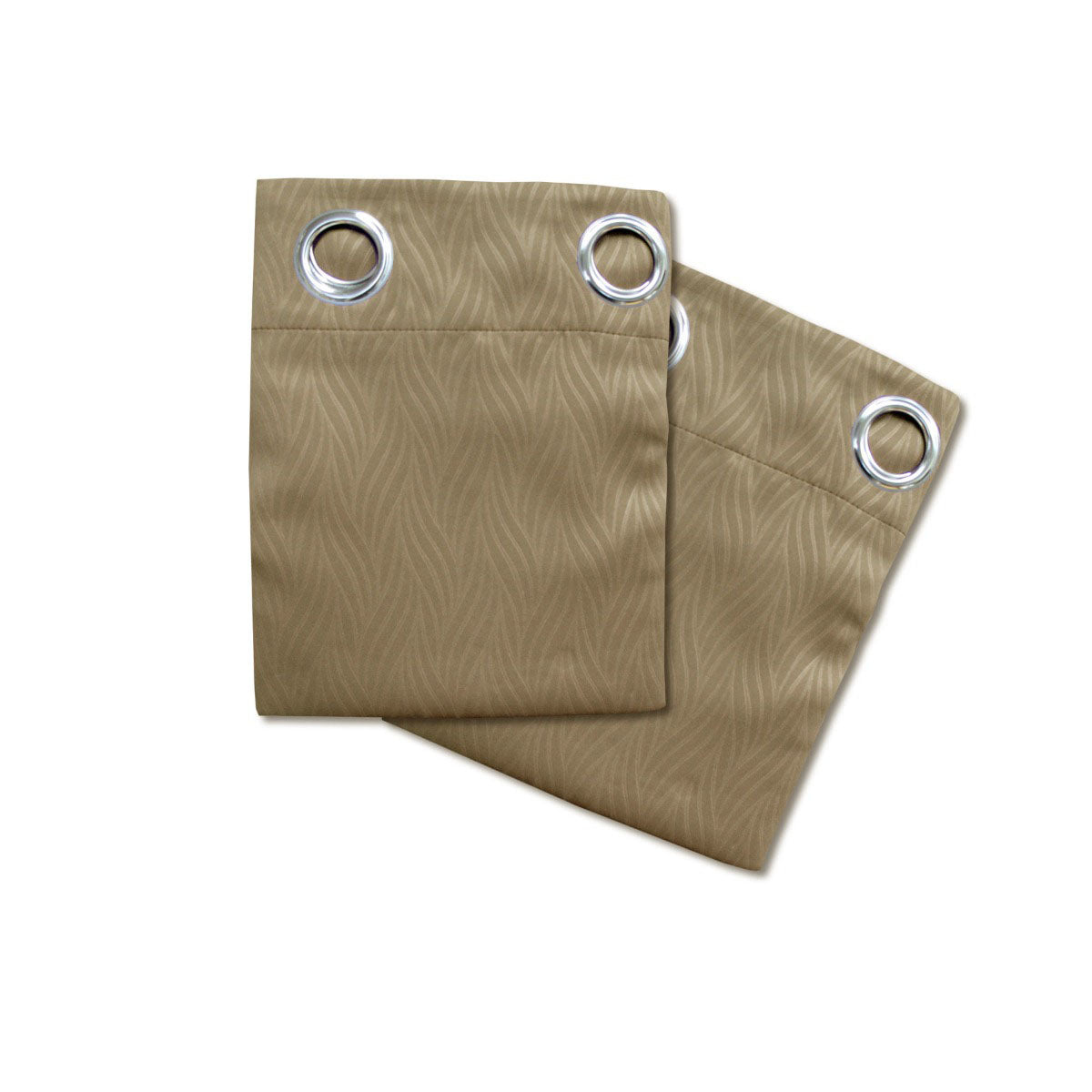 Pair of Blockout Embossed Eyelet Leaf Curtains Coffee V442-ABR-CURTAIN-LEAFEYELET-COFFEE-RE