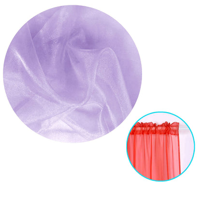 Pair of Organza Sheer Rod Pocket Curtains Lilac V442-ABR-CURTAIN-ORGANZAROD-LILAC-RE