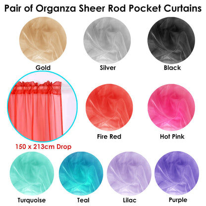 Pair of Organza Sheer Rod Pocket Curtains Lilac V442-ABR-CURTAIN-ORGANZAROD-LILAC-RE