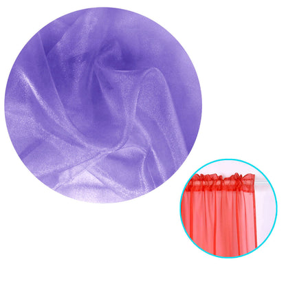 Pair of Organza Sheer Rod Pocket Curtains Purple V442-ABR-CURTAIN-ORGANZAROD-PURPLE-RE