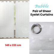 Bubble White Pair of Sheer Eyelet Curtains 140 x 223cm V442-ABR-CURTAIN-PAIRBUBBLEEYELET-WHITE-RE