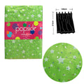 Pair of Organza Sequined Tab Top Curtains Sparkle Star Lime Green 140 x 213 cm V442-ABR-CURTAIN-SPARKLESTAR-LIME-RE