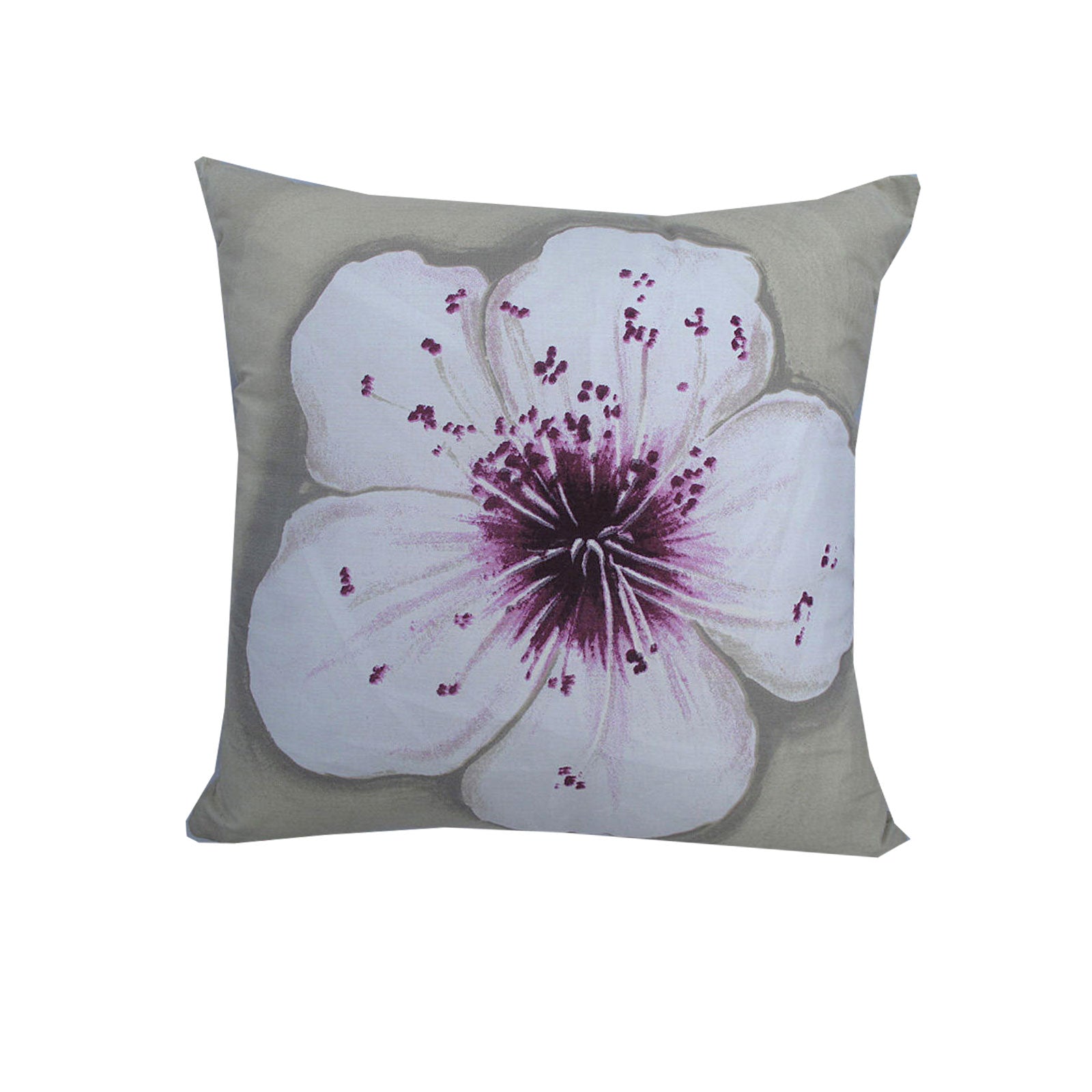 225TC Cherry Blossom Square Cushion V442-ABR-CUSHION-CHERRYBLOSSOM-TAUPE-SQ
