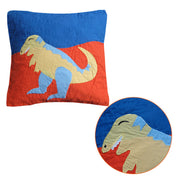 Dinosaur Embroidered Filled Cushion V442-ABR-CUSHION-DINOSAUR-MULTI-SQ
