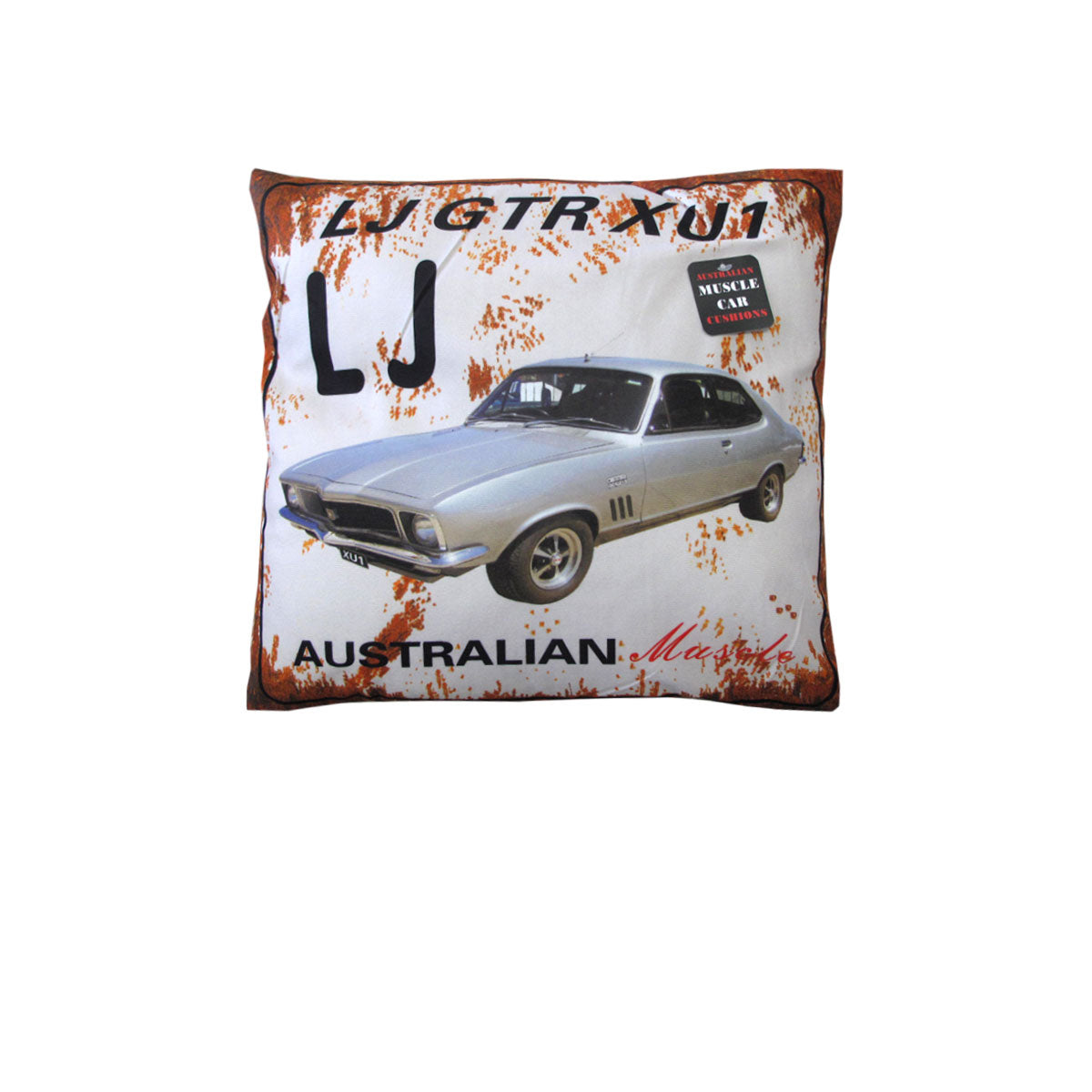 Australian Muscle Car Cushion LJ GTR XU1 White V442-ABR-CUSHION-MUSCLECARLJ-WHITE-SQ