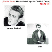 James Dean Star Square Cushion Cover V442-ABR-CUSHIONC-JAMESDEANSTAR-GREY-SQ