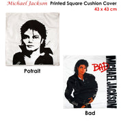 Michael Jackson Portrait Square Cushion Cover V442-ABR-CUSHIONC-MJPORTRAIT-CREAM-SQ