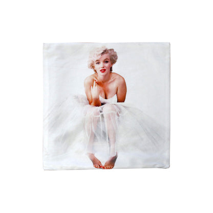 Marilyn Monroe Ballerina Square Cushion Cover V442-ABR-CUSHIONC-MMBALLERINA-WHITE-SQ