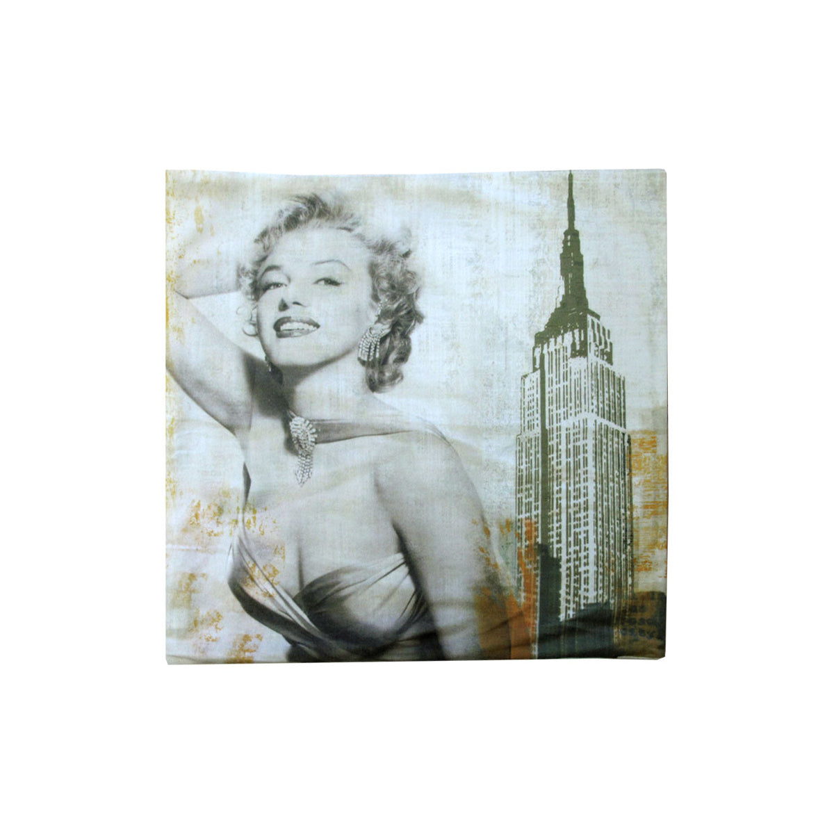 Marilyn Monroe Retro City Square Cushion Cover V442-ABR-CUSHIONC-MMRETROCITY-TAUPE-SQ