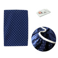 Polka Dot Navy Polyester Cotton Bassinet Fitted Sheet with a Flat Sheet Sewed Attached V442-ABR-FITTEDS-BASSINETPOLKADOT-NAVY-CT