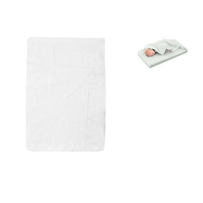 White Bassinet Fitted Sheet with a Flat Sheet Sewed Attached V442-ABR-FITTEDS-BASSINETSOLID-WHITE-CT