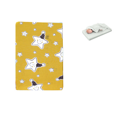 Yellow Star Bassinet Fitted Sheet with a Flat Sheet Sewed Attached V442-ABR-FITTEDS-BASSINETSTAR-YELLOW-CT