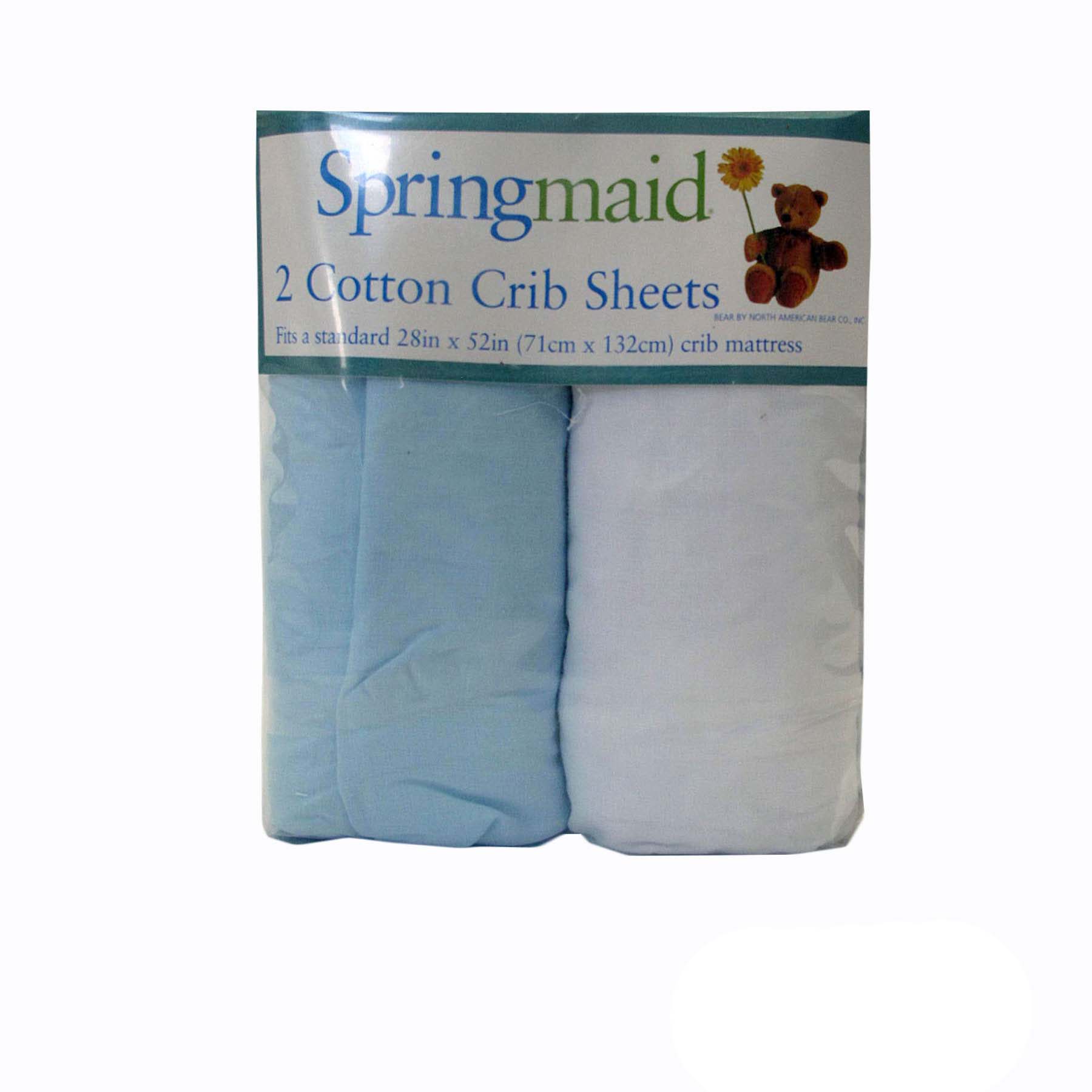 2 Piece of Baby Cot Cotton Fitted Sheet Blue & White V442-ABR-FITTEDS-COTTON-BLUE-CT
