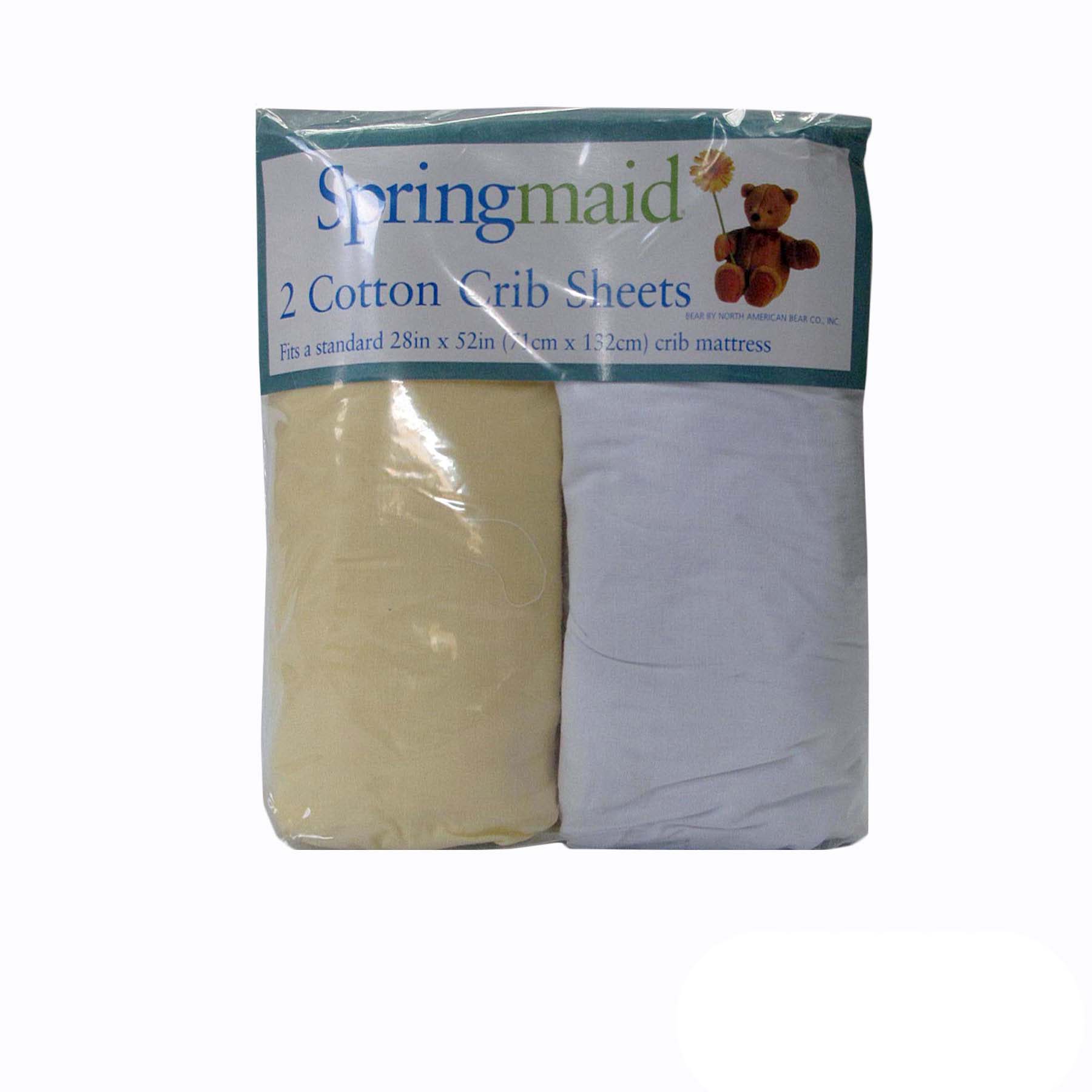 2 Piece of Baby Cot Cotton Fitted Sheet Yellow & White V442-ABR-FITTEDS-COTTON-YELLOW-CT