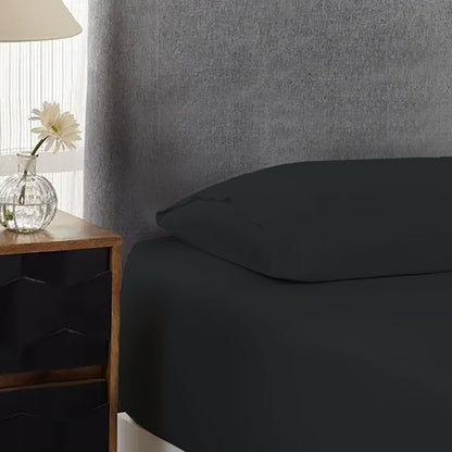 500TC Cotton Combo Set Charcoal Single 40cm Wall V442-ABR-FITTEDSS-500TCCOTTON-CHARCOAL-SB
