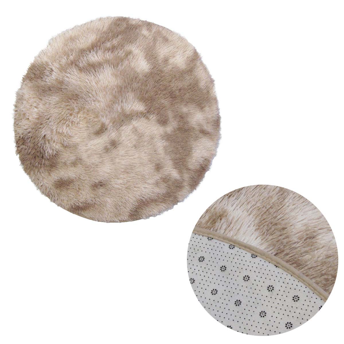 2-Toned Extra Light Weighted Shaggy Fluffy Floor Mat Natural V442-ABR-FLOORR-LIGHTWEIGHTSHAGGY-NATURAL-RD