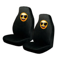 Pair of Emoji Car Front Seat Covers Sunglasses Faces V442-ABR-MISC-CARSEATCOVER-SUNGLASS-SH
