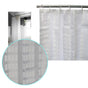 Jacquard White Checkered Bathroom Shower Curtain 180cm wide x 210 cm long V442-ABR-MISC-JACQUARDSHOWERCUR-WHITE-RE