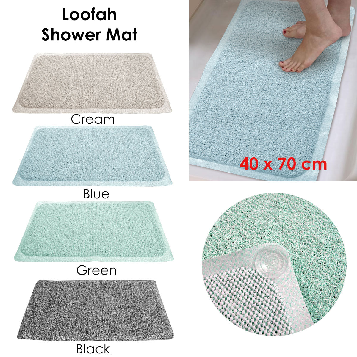 Loofah Shower Mat Green V442-ABR-MISC-LOOFAHMAT-GREEN-RE