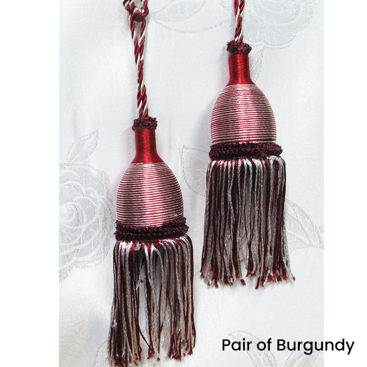 Pair of Curtain Tassel Rope Ties 52cm Burgundy V442-ABR-MISC-PAIRCURTAINTIES-BURGUNDY-SH