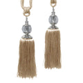 Elizabeth Pair of Curtain Tassel Rope Ties Latte/Silver V442-ABR-MISC-PAIRELIZABETHTIES-LATTE-SH
