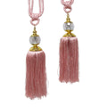 Elizabeth Pair of Curtain Tassel Rope Ties Pink/Gold V442-ABR-MISC-PAIRELIZABETHTIES-PINK-SH