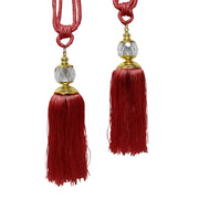 Elizabeth Pair of Curtain Tassel Rope Ties Red/Gold V442-ABR-MISC-PAIRELIZABETHTIES-RED-SH
