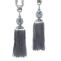 Elizabeth Pair of Curtain Tassel Rope Ties Silver/Silver V442-ABR-MISC-PAIRELIZABETHTIES-SILVER-SH